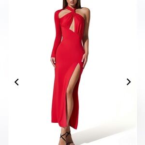 Red maxi dress